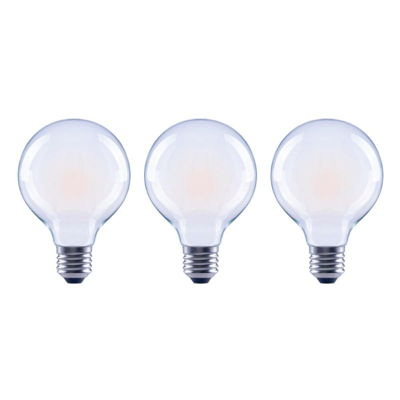 Photo 1 of 60-Watt Equivalent G16.5 Dimmable Fine Bendy Filament LED Vintage Edison Light Bulb Daylight 5000K (2-Pack) - 4 ct
