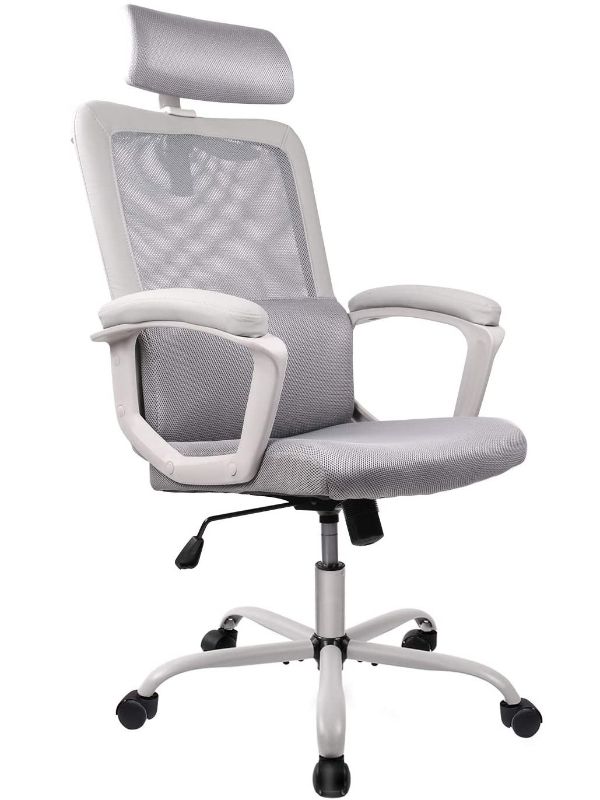 Photo 1 of Smugdesk Ergonomic Office Chair, High Back Mesh Desk Office Chair Adjustable Headrest Computer Task Chair - Gray
