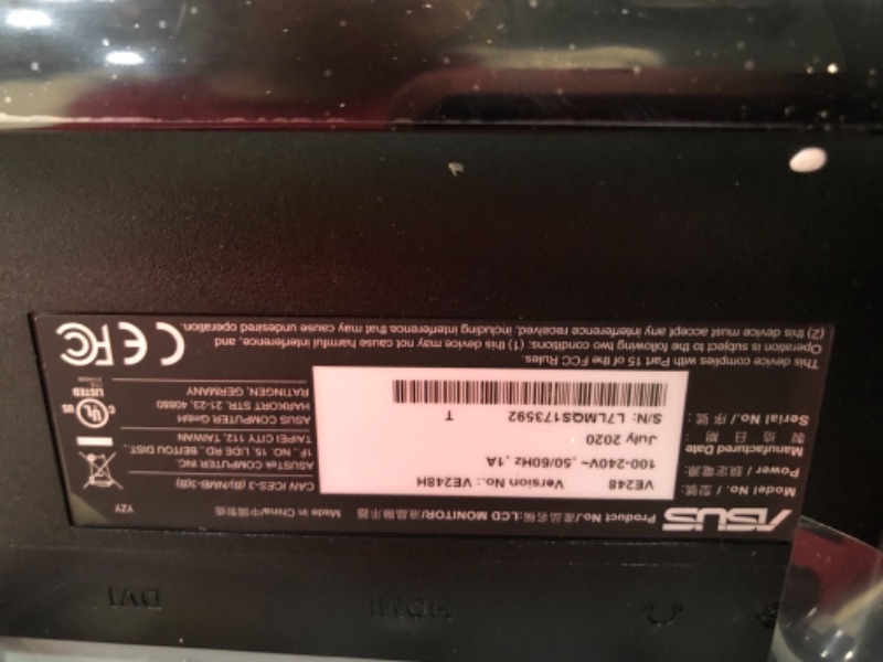 Photo 5 of Asus VE248H 24" Full HD LED LCD Monitor - 16:9 - Black - 1920 x 1080 - 16.7 Million Colors - 250 Nit - 2 ms - 76 Hz Refresh Rate - 2 Speaker(s) - DVI