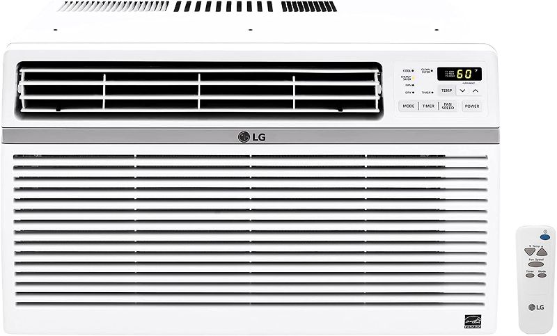 Photo 1 of LG 24,500 BTU 230V Window-Mounted Air Conditioner with Remote Control, White
