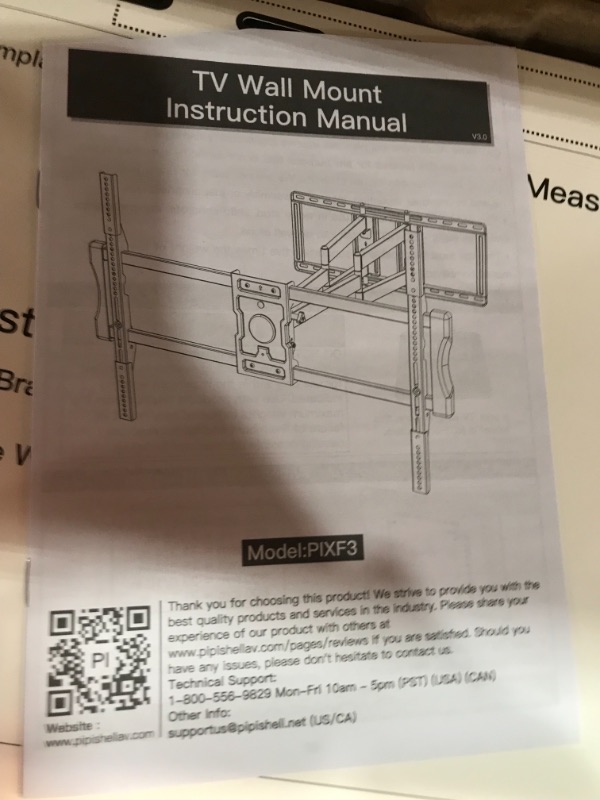 Photo 2 of TV Wall Mount Bracket Full Motion Swivel Articulating for 50-100 inches OLED QLED 4K Flat Curved TV with 29 Inches Long Extension Arm, Fits 24 Inch Studs Max VESA 800x600mm up to 154 lbs by Pipishell
