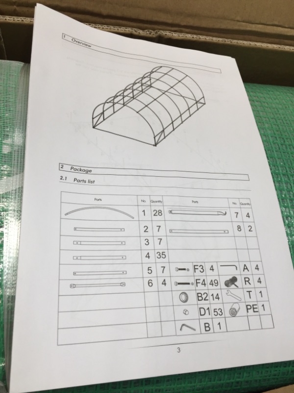 Photo 2 of Aoxun 20'x10'x7' Large Walk-in Garden Greenhouse, Hot House Portable for Plants Outdoor in Winter with 6 Roll-Up Windows, Tunnel Greenhouse,Green
