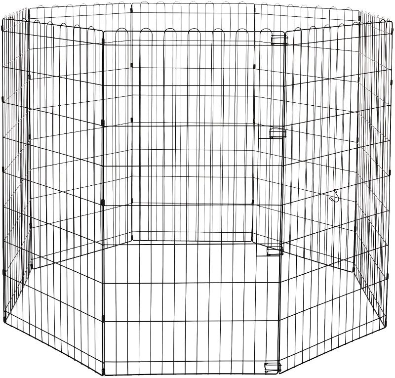 Photo 1 of Amazon Basics Foldable Metal Pet Exercise and Playpen, Large 
