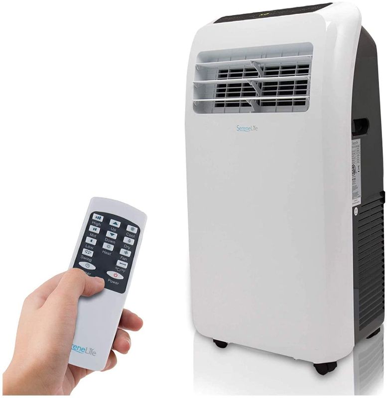 Photo 1 of SereneLife SLPAC Portable Air Conditioner with Built-in Dehumidifier Function,Fan Mode, 12,000 BTU + HEAT, White
