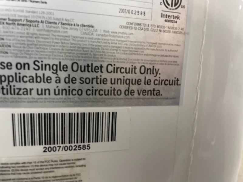Photo 3 of Honeywell 15,000 BTU Portable Air Conditioner with Dehumidifier & Fan Cools Rooms Up To 775 Sq. Ft. with Remote Control, HJ5CESWK0, White/Black

