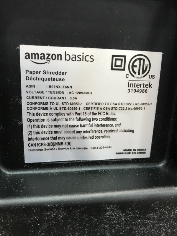 Photo 3 of Amazon Basics 150-Sheet Autofeed Micro-Cut Paper Shredder
