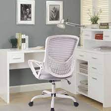 Photo 1 of Gray Office Task Desk Chair Swivel Home Comfort Chairs with Flip-up Arms and Adjustable Height
