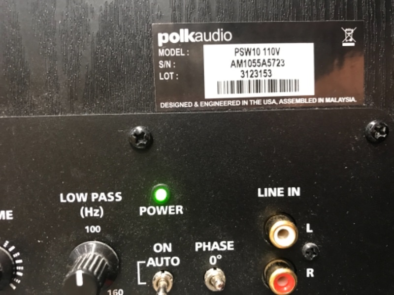 Photo 3 of PARTS ONLY
Polk Audio PSW10 (BK) 10 50-watt Powered Subwoofer
