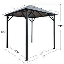 Photo 1 of 8 ft. x 8 ft. Insulated Aluminum Outdoor Patio Gazebo with Aluminum Roof and Netting
