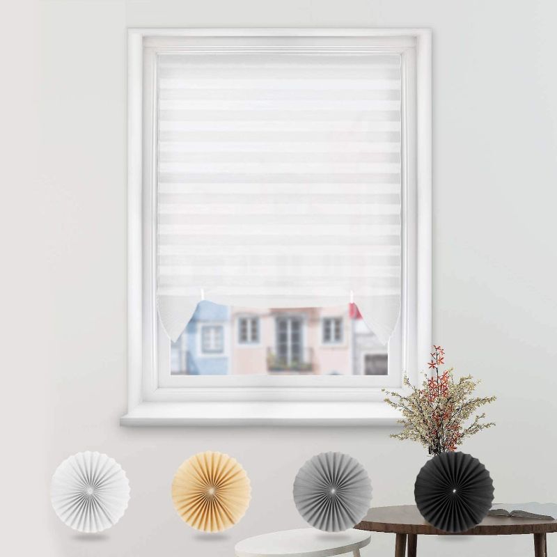 Photo 1 of Acholo Pleated Fabric Shades Temporary Cordless Blinds