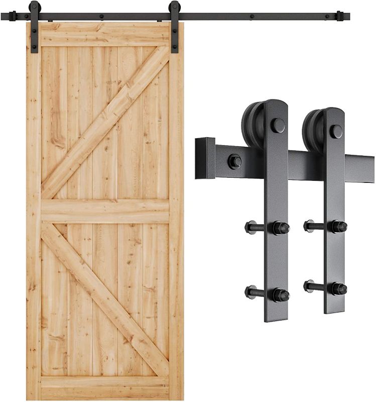 Photo 1 of 6.6ft Heavy Duty Sturdy Sliding Barn Door Hardware Kit -Smoothly and Quietly 