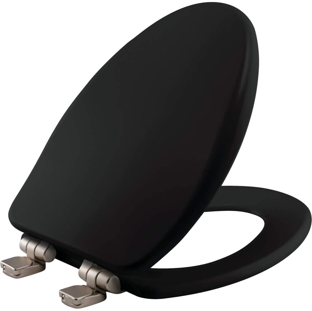 Photo 1 of Bemis 19170NISL Wood Elongated Slow-Close Toilet Seat, Available in Various Colors