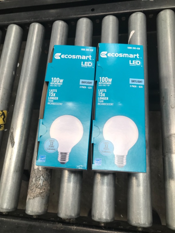 Photo 2 of 100-Watt Equivalent G25 Dimmable Globe Frosted Glass Filament LED Vintage Edison Light Bulb Daylight (3-Pack) x2