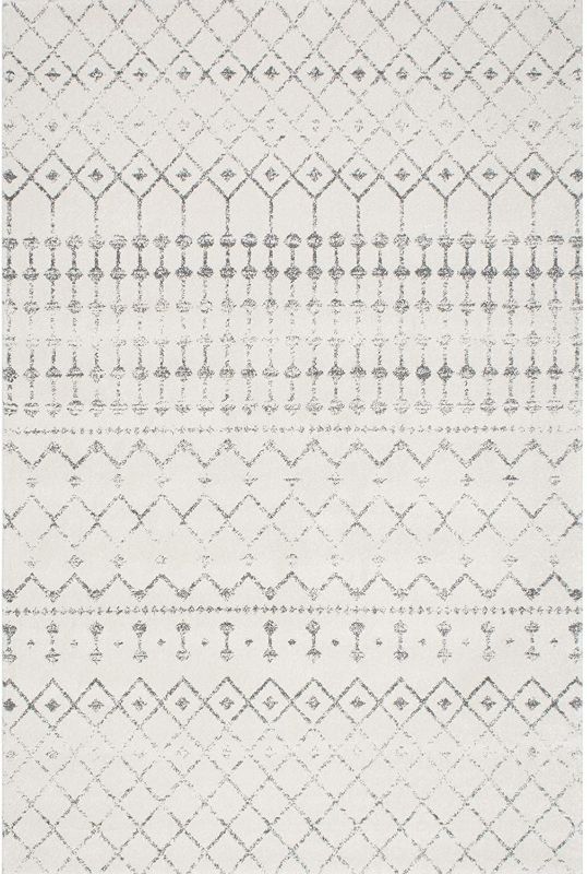 Photo 1 of nuLOOM Moroccan Blythe Area Rug, 5' x 7' 5", Grey/Off-white