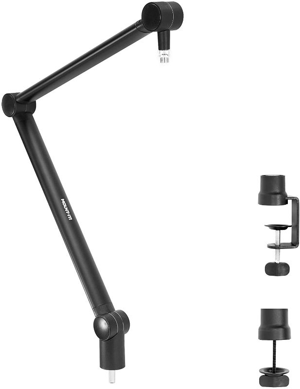 Photo 1 of MOUNT-IT! Adjustable Microphone Boom Arm [3/8’’ to 5/8’’ Screw Adapter] Suspension Scissor Mic Stand, Desk Mount For Blue Snowball, Yeti, & Other Studio and Gaming Microphones (With Cable Management)