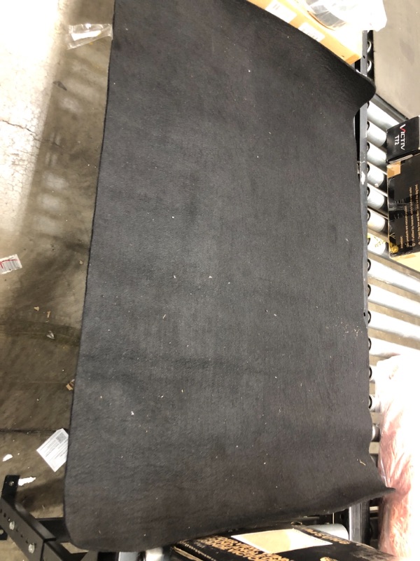 Photo 1 of 30"X47" BLACK FELT RUG//USED//DIRTY 