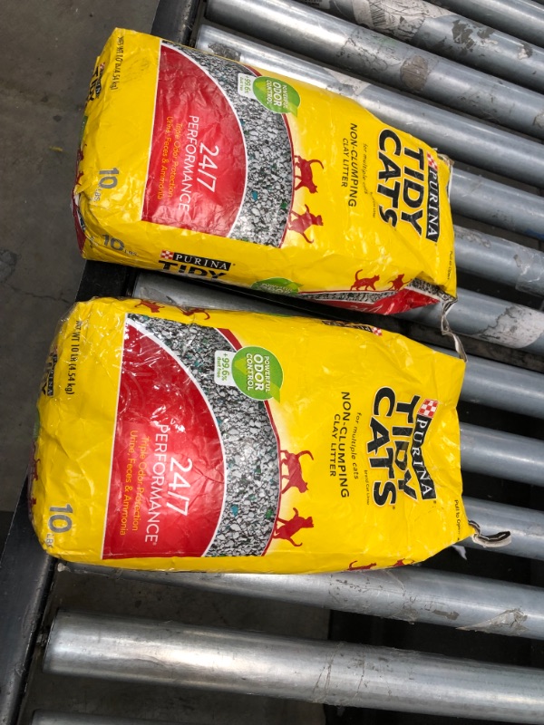 Photo 2 of 2 Packs of Purina Tidy Cats Non Clumping Cat Litter, 24/7 Performance Multi Cat Litter, both packs each 10 Lb a Bag