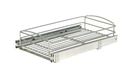 Photo 1 of 11" Wire Pullout Basket,, Color: Frosted Nickel,  Size: 20 x 11.88 x 5.31 inches