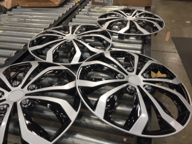 Photo 1 of Pilot Automotive WH553-16S-BS 16 in. Spyder Performance Wheel Cover 4 pack,, Color: Spyder/Black & Silver