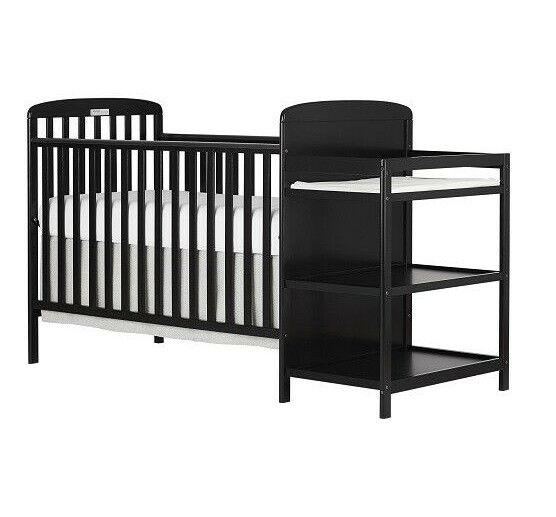 Photo 1 of DREAM ON ME ANNA 4-IN-1 CONVERTIBLE CRIB & CHANGER, BLACK (Style# 678) **STOCK PHOTO FOR REFERENCE ONLY** Changing table 17.25 inch length x 34 inch height