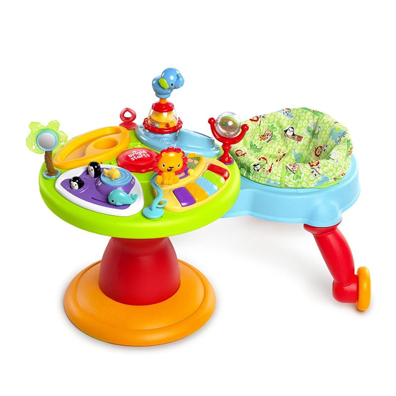 Photo 1 of NOT FUNCTIONAL, NEEDS HARDWARE
Bright Starts 3-in-1 Around We Go Activity Center & Table Ages 6 months Plus,, Item: 37 x 22 x 25 inches