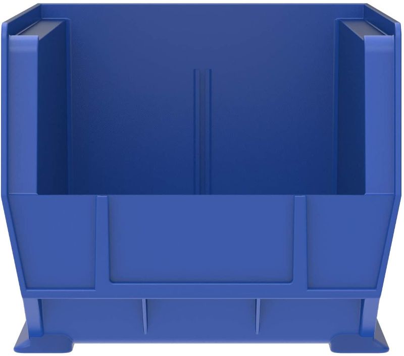 Photo 1 of AkroBins Plastic Storage Bin Hanging Stacking Containers, (5-Inch x 4-Inch x 3-Inch), Blue, (3-Pack)