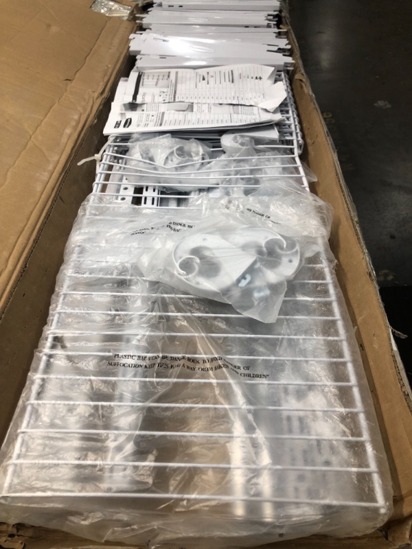 Photo 1 of 48 in. D x 96 in. W x 2 in. H 4 ft. to 8 ft. White Deluxe Kit Configurations Custom Metal Wire Closet System