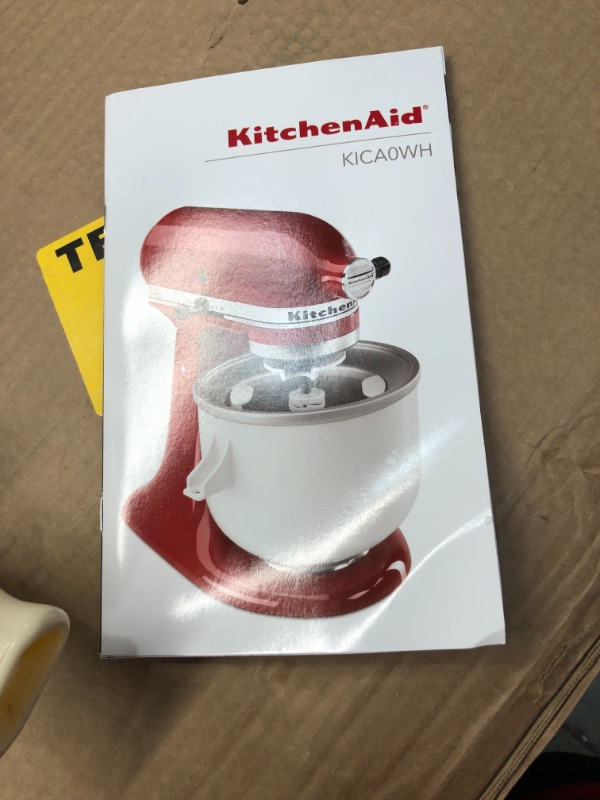 Photo 4 of KitchenAid KSMDRTVICE3 2-Quart Ice Cream Maker & Flex Edge Beater Package Stand Mixer Attachments
