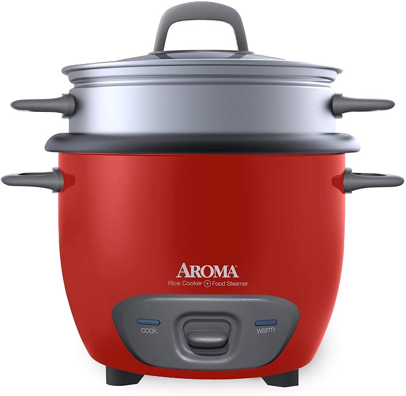 Photo 1 of Aroma Housewares ARC-743-1NGR 6-Cup (Cooked) (3-Cup UNCOOKED) Pot Style Rice Cooker and Food Steamer,Red
