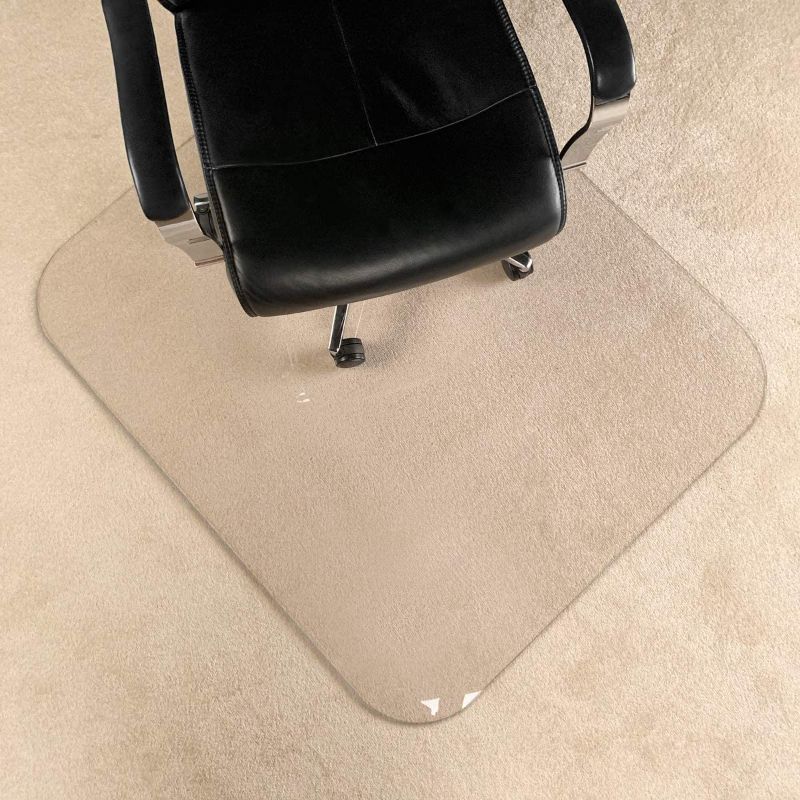 Photo 1 of [UpgradedVersion] Crystal Clear 1/5" Thick 47" x 40" Heavy Duty Hard Chair Mat, Can be Used on Carpet or Hard Floor
