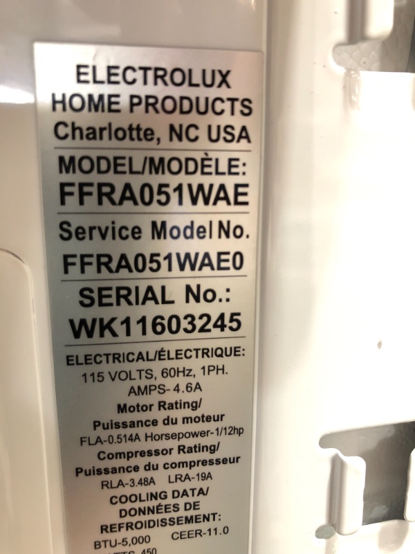 Photo 4 of FFRA-051-WA0 16" Window Mounted Room Air Conditioner with 5000 BTU Cooling Capacity, Effortless Temperature Control, 2 Fan Speeds and Effortless Restart in White
