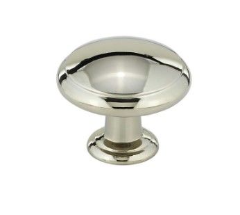 Photo 1 of 1-3/16 in. (30 mm) Polished Nickel Transitional Metal Cabinet Knob (13 Pack)
