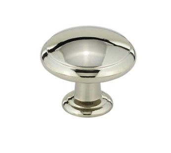 Photo 1 of 1-3/16 in. (30 mm) Polished Nickel Transitional Metal Cabinet Knob (13 pack)
