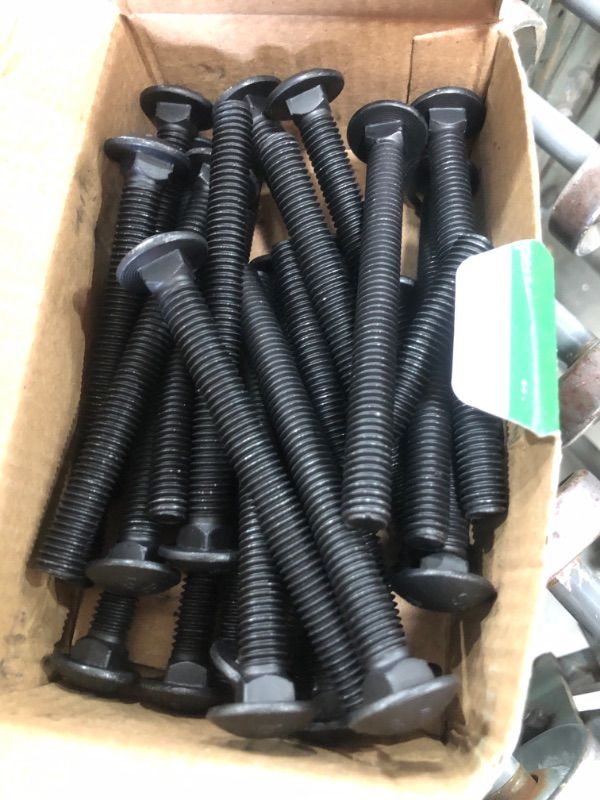 Photo 1 of 3/8 in.-16 x 4 in. Black Exterior Carriage Bolts (25-Pack)
