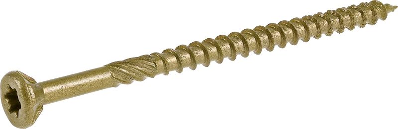 Photo 1 of 4 TOTAL - Power Pro 48611 Wood Screws, #9 x 3", Premium Outdoor Deck Screws, Rust Resistant, Epoxy Coated Bronze, 5Lb Tub, 417 Pcs
