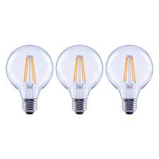 Photo 1 of 100-Watt Equivalent G25 Dimmable Globe Frosted Glass Filament LED Vintage Edison Light Bulb Daylight (3-Pack)
