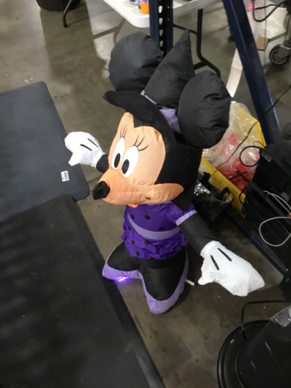 Photo 2 of Disney Minnie Mouse in Purple Witch Costume Airblown Halloween Inflatable
