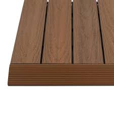 Photo 1 of 2 TOTAL - 1/6 ft. x 1 ft. Quick Deck Composite Deck Tile Straight Fascia in Peruvian Teak (4-Pieces/Box)

