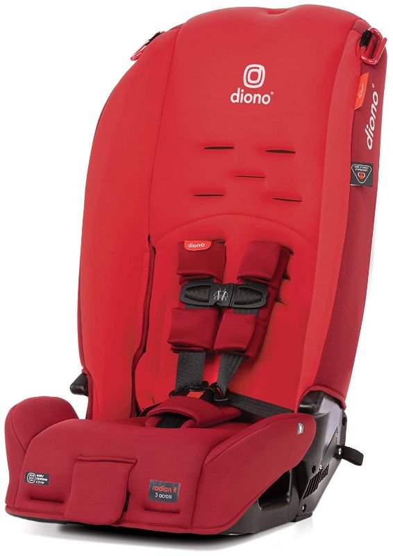 Photo 1 of Diono Radian 3R, 3-in-1 Convertible Rear and Forward Facing Convertible Car Seat, High-Back Booster, 10 Years 1 Car Seat, Slim Design - Fits 3 Across, Red Cherry
