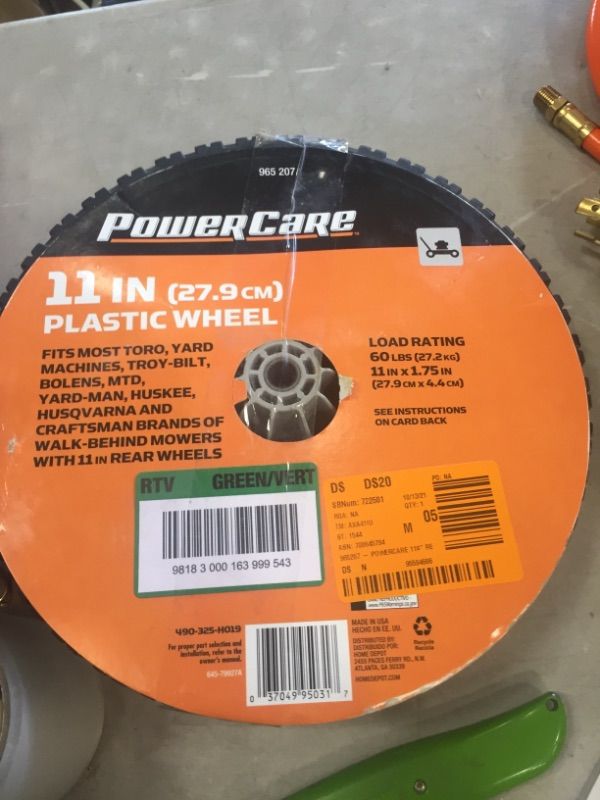 Photo 2 of 11 in. x 1.75 in. Universal Plastic Wheel for Lawn Mowers