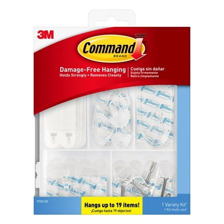 Photo 1 of 3M 243265 Command Damage Free Hanging Hook, Clear - Pack of 53