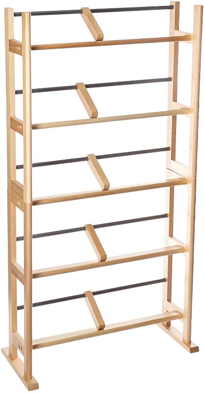 Photo 1 of Atlantic Element Media Storage Rack - Holds Up to 230 Cds or 150 Dvds, Contemporary Wood & Metal Design with Wide Feet for Greater Stability, PN35535687 In Maple
