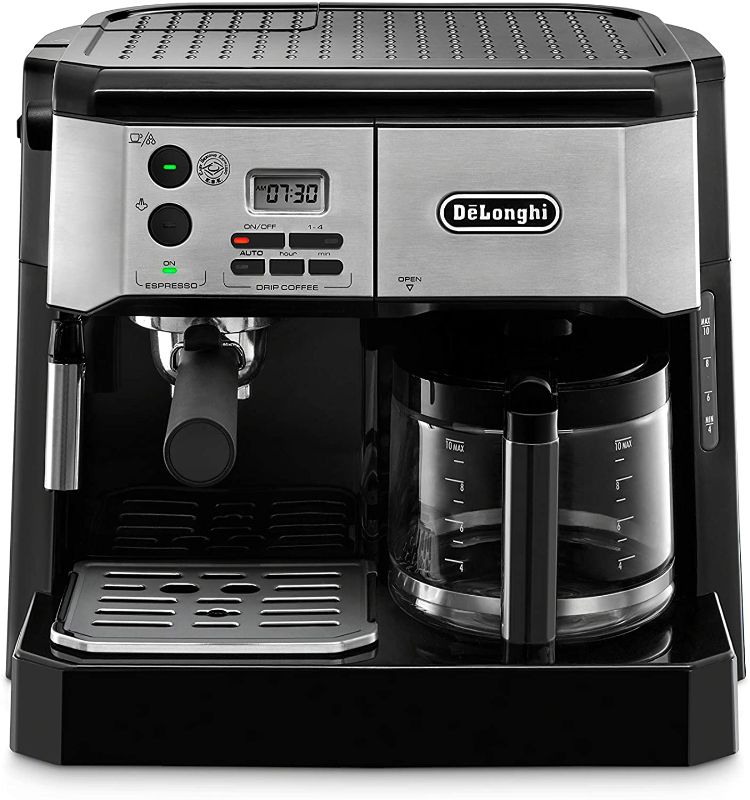 Photo 1 of (BROKEN/CRACKED CORNER, BACK, ATTACHMENT, AND INNER SIDE)
De'Longhi BCO430BM All-in-One Combination Maker & Espresso Machine + Advanced Milk Frother for Cappuccino, Latte & Macchiato + Glass Coffee Pot 10-Cup
