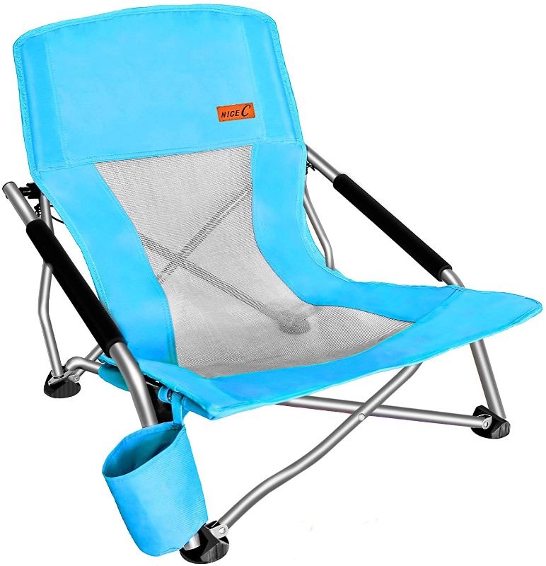 Photo 1 of (TORN STRING) 
Nice C Low Beach Camping Folding Chair (Set of 1 Blue)
