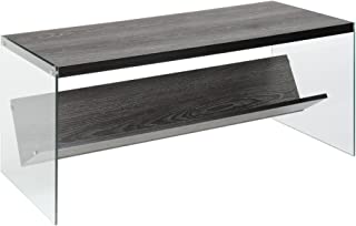 Photo 1 of (MISSING HARDWARE) 
Convenience Concepts SoHo Coffee Table, Weathered Gray / Glass / 40 x 17.75 x 17 inches
