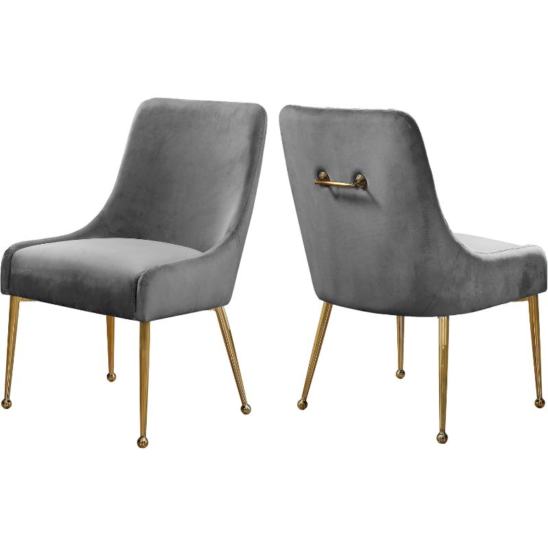 Photo 1 of 
Karina Grey Velvet Dining Chair, Set of 2-Color:Grey Velvet,Finish:Gold,Style:Contemporary
