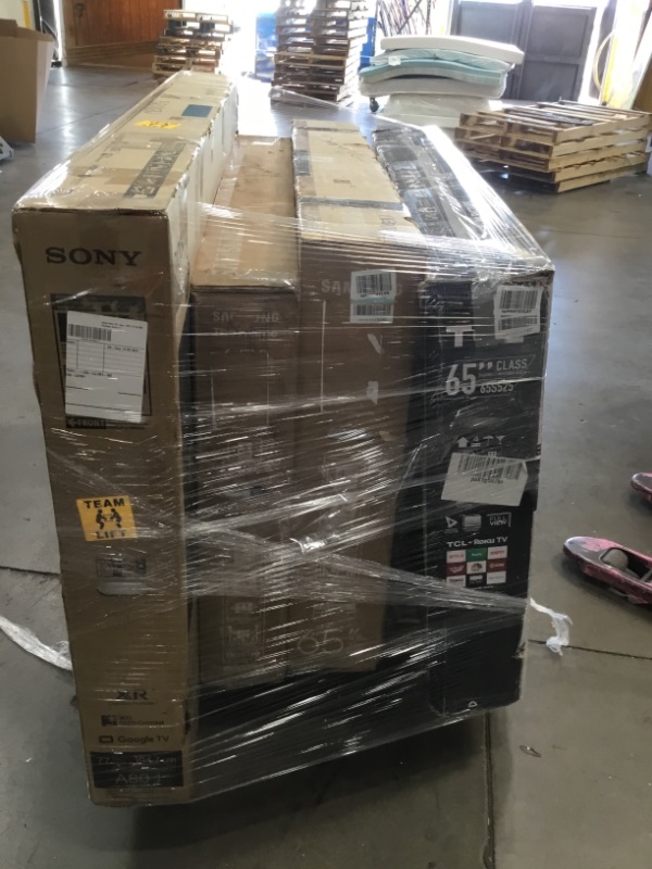 Photo 1 of Pallet of broken tvs