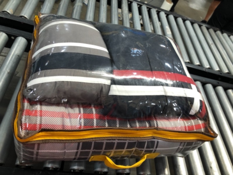 Photo 2 of Blue & Red Plaid Carson Multiple Piece Comforter Set (Full/Queen) - 5-pc