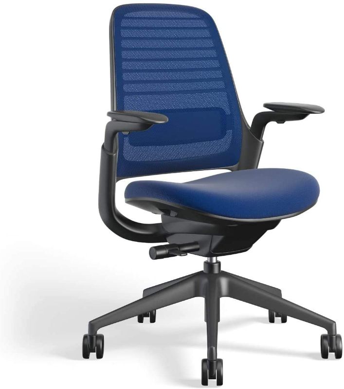 Photo 1 of PARTS ONLY 
STEELCASE 435A00 SERIES 1 WORK OFFICE CHAIR, ROYAL BLUE
