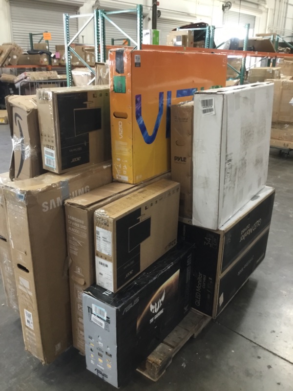 Photo 1 of Pallet of assorted broken t.v.s and monitors